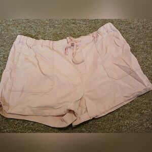 Terra & Sky Light Pink Women’s Drawstring Athletic Shorts with Pockets